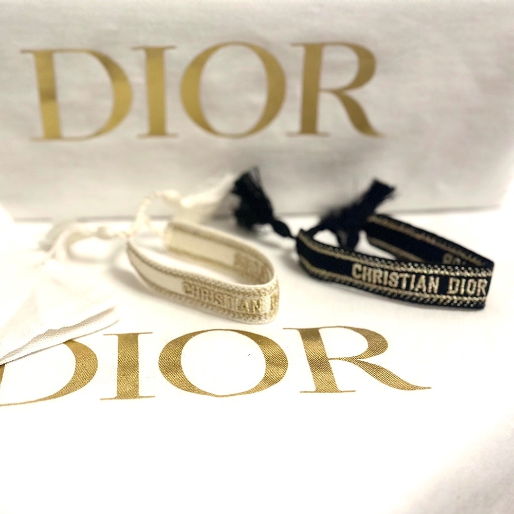 Christian Dior Bracelet Set - Black and Light Biscuit